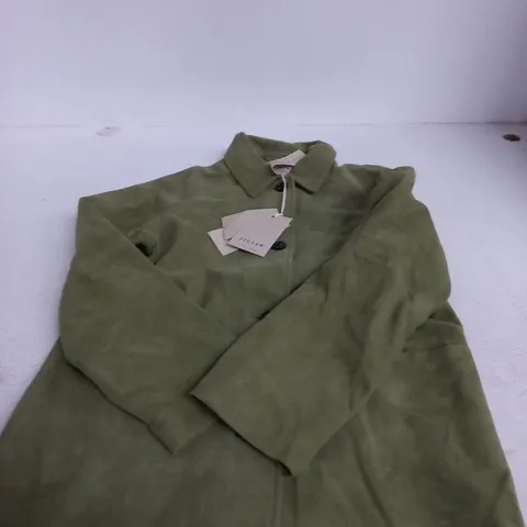 JIGSAW SUEDE RAGLAN SLEEVE JACKET – GREEN, UK 8