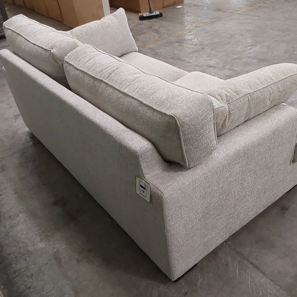 DESIGNER COTTAGE 3 SEATER FABRIC UPHOLSTERED SOFA - OATMEAL COLOUR 