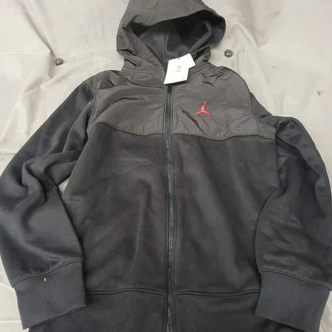 NIKE JORDAN JMPMN ZIP UP HOODED JACKET IN BLACK - 12-13YRS