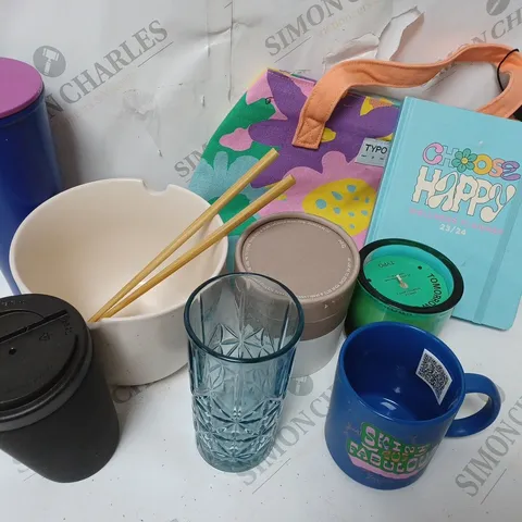 APPROXIMATELY 8 COTTON ON ITEMS INCLUDING 23/24 WELNESS PLANNER, LARGE BOWL, GLASS