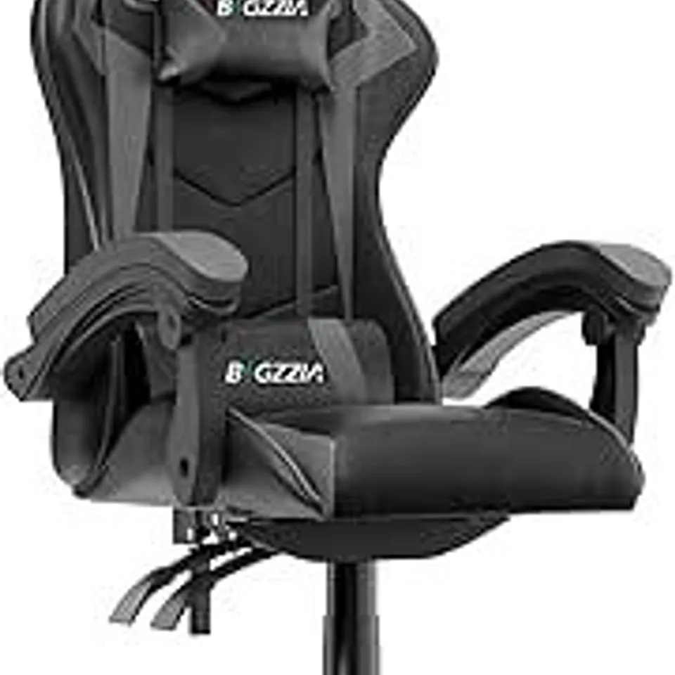 BOXED RACINGREAT GAMING CHAIR, PC GAMING CHAIR WITH PADDING AND HEADREST - BLACK (1 BOX)