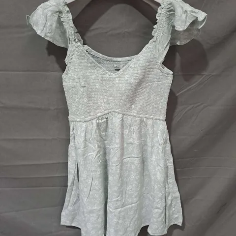 HOLLISTER RUFFLE SLEEVE PLAYSUIT IN DUCK EGG FLORAL SIZE M