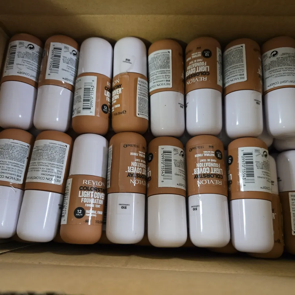 BOX OF APPROXIMATELY 75 REVLON COLORSTAY LIGHT COVER FOUNDATION 510 CAPPUCCINO 