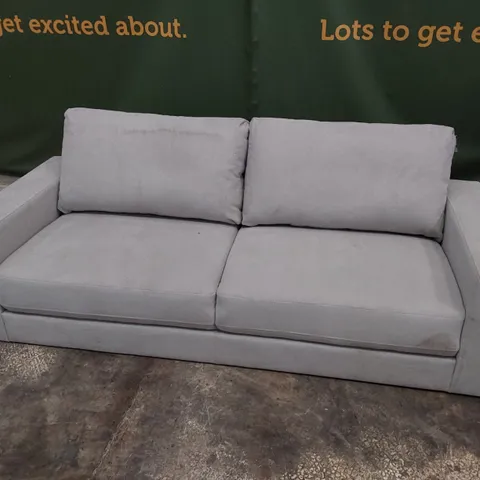 DESIGNER THREE SEATER SOFA GREY FABRIC 