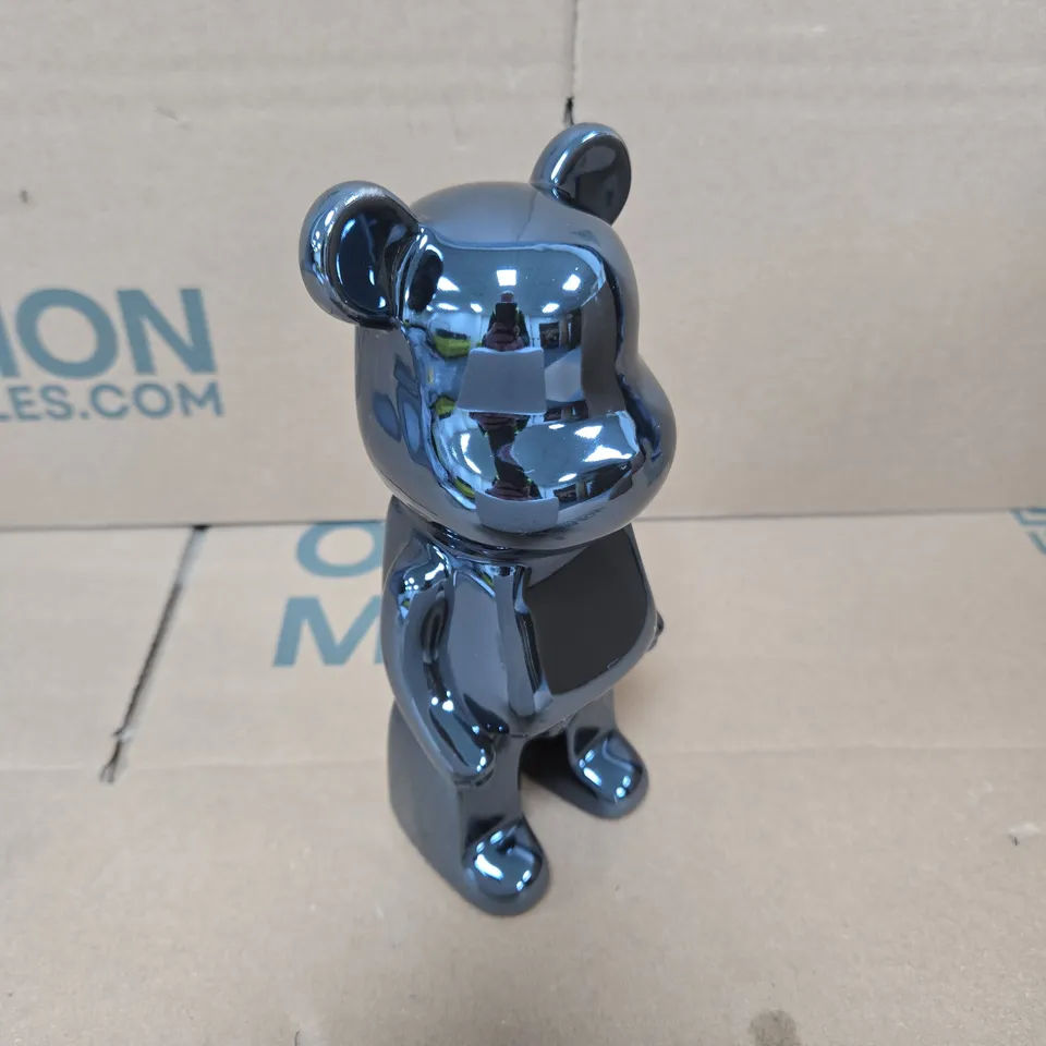 MINI BLACK PEARLECENT STANDING BEAR ORNAMENT 