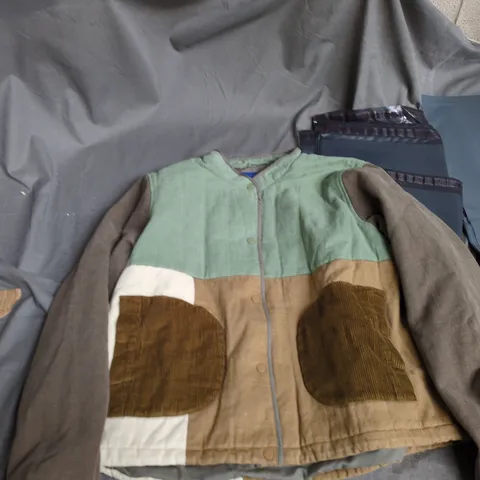 SELFHOOD STUDIO OF INDIVIDUALISM QUILTED PATCHWORK JACKET – ARMY – STYLE 77345 – XL