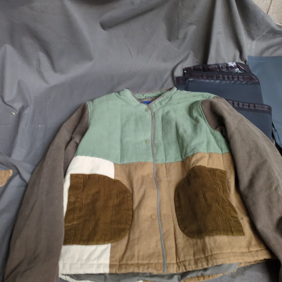 SELFHOOD STUDIO OF INDIVIDUALISM QUILTED PATCHWORK JACKET – ARMY – STYLE 77345 – XL