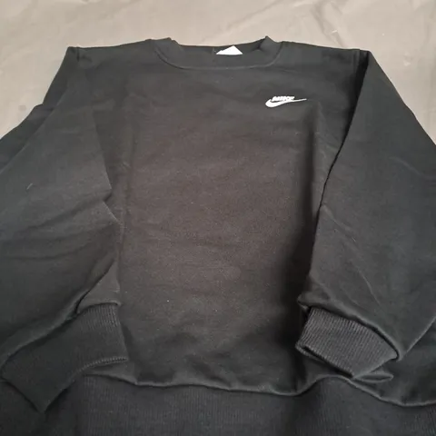 NIKE BLACK CREW JUMPER - KIDS MEDIUM