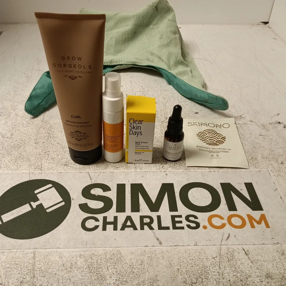 APPROXIMATELY 5 HEALTH & BEAUTY ASSORTMENT: GROW GORGEOUS SHAMPOO & ASSORTED SAMPLES