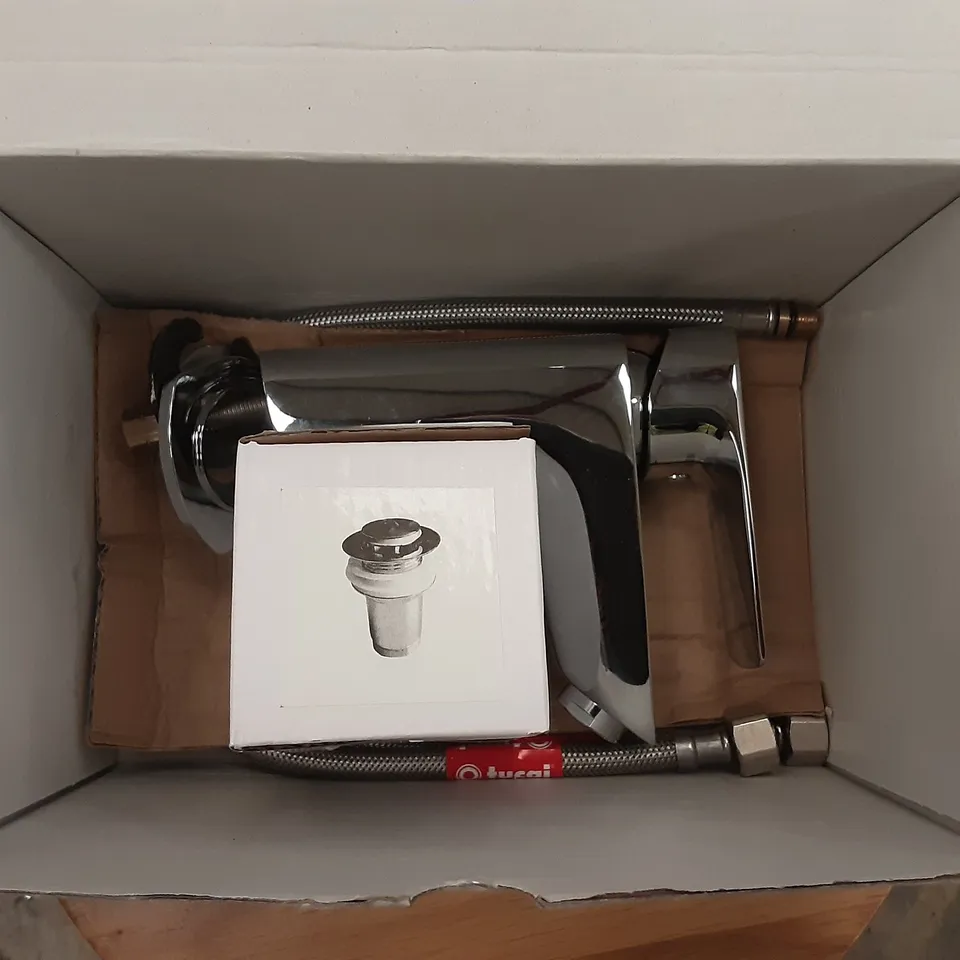 LORI MONOBLOCK BASIN TAP WITH SLOT CLICK WASTE CHROME FINISH