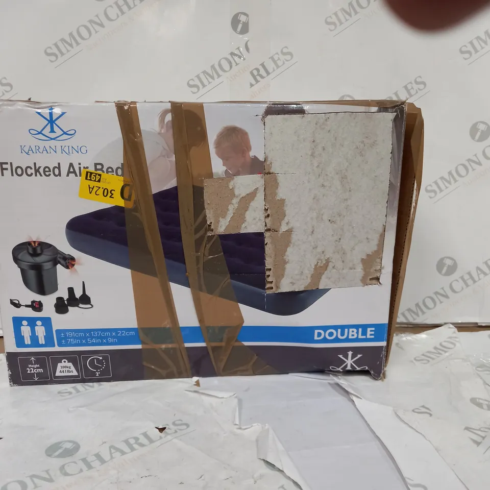 BOXED KARAN KING FLOCKED AIRBED