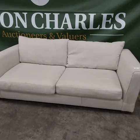 QUALITY DESIGNER LARGE THREE SEATER NATURAL FABRIC 