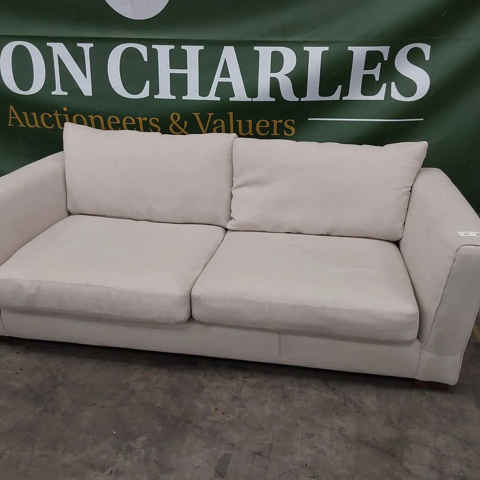 QUALITY DESIGNER LARGE THREE SEATER NATURAL FABRIC 
