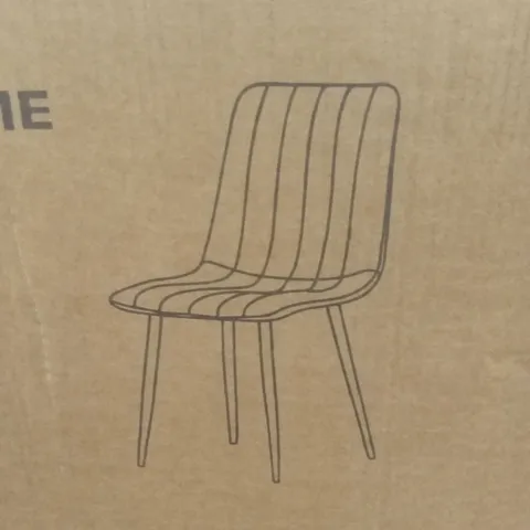 BOXED SET OF 4 DESIGNER DINING CHAIRS - TURQUOISE VELVET (1 BOX)