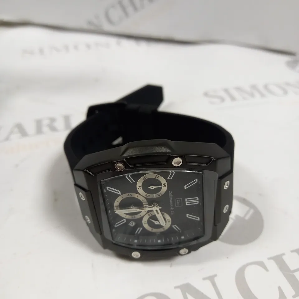 MENS ZIHLMANN & CO – CHRONOGRAPH MOVEMENT – RUBBER STRAP – BLACK DIAL 