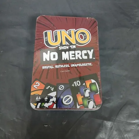 UNO SHOW 'EM NO MERCY CARD GAME IN TIN BOX