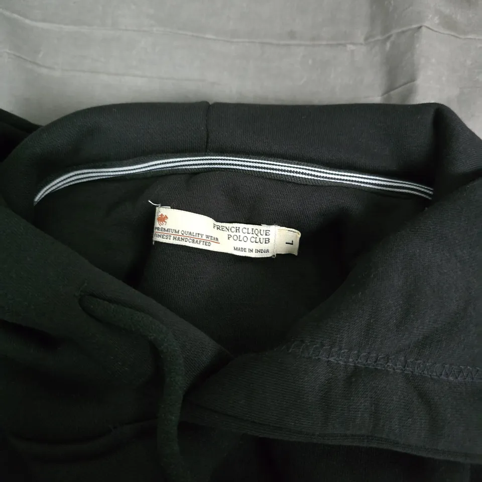 FRENCH CLIQUE POLO CLUB BLACK HOODIE – MEN'S, UK L (SIZE L) 