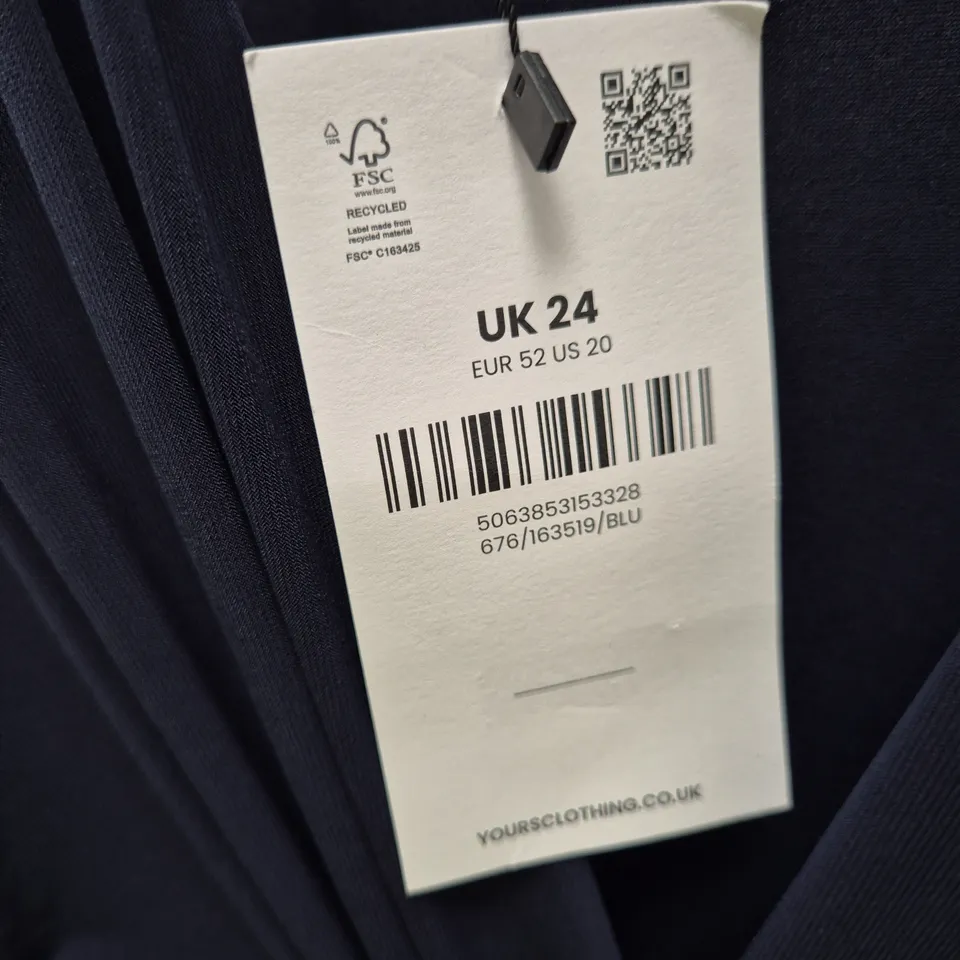 LONDON NAVY KNOT-FRONT DRESS – UK 24 (EU 52, US 20)