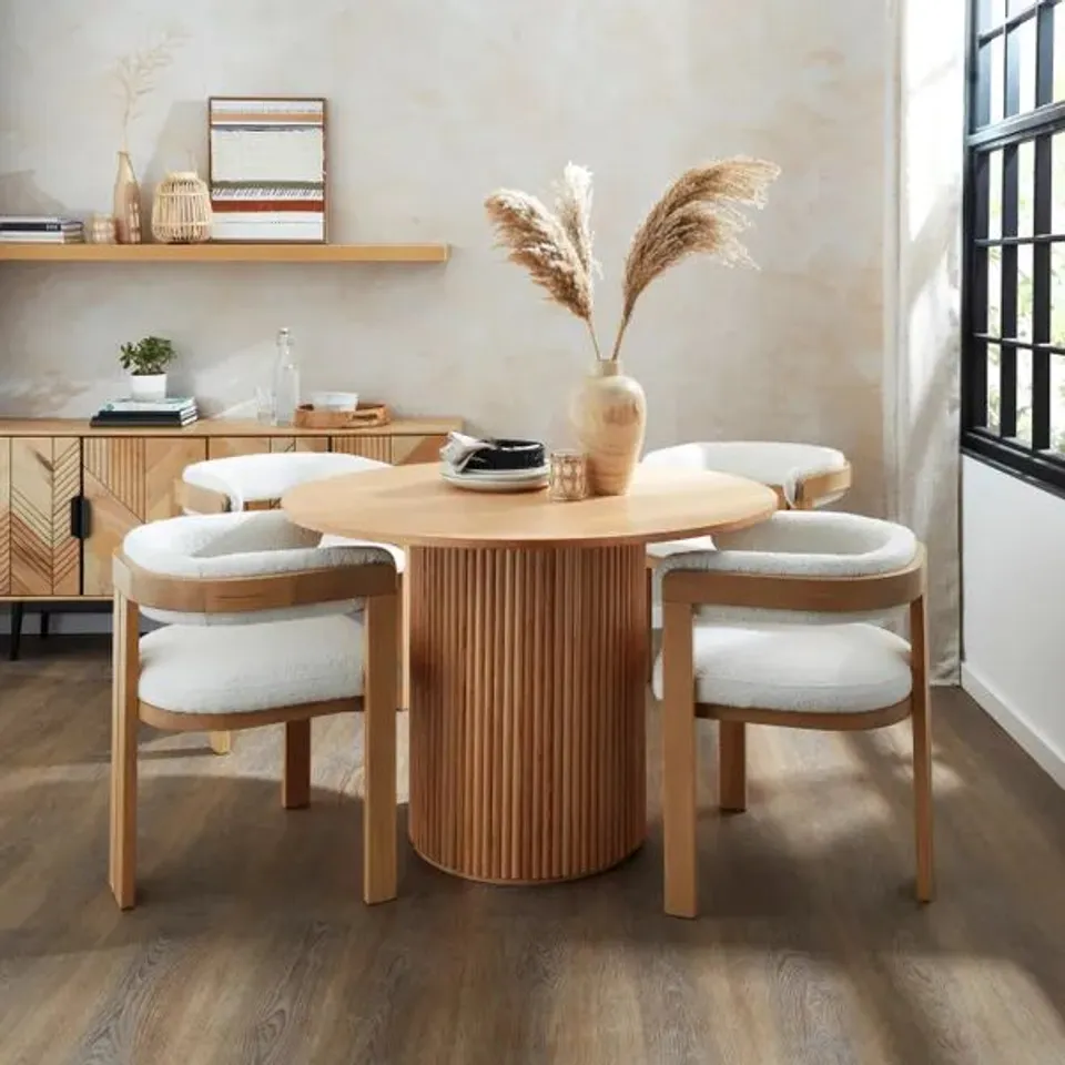 BOXED AMARI ROUND DINING TABLE - NATURAL (1 BOX)