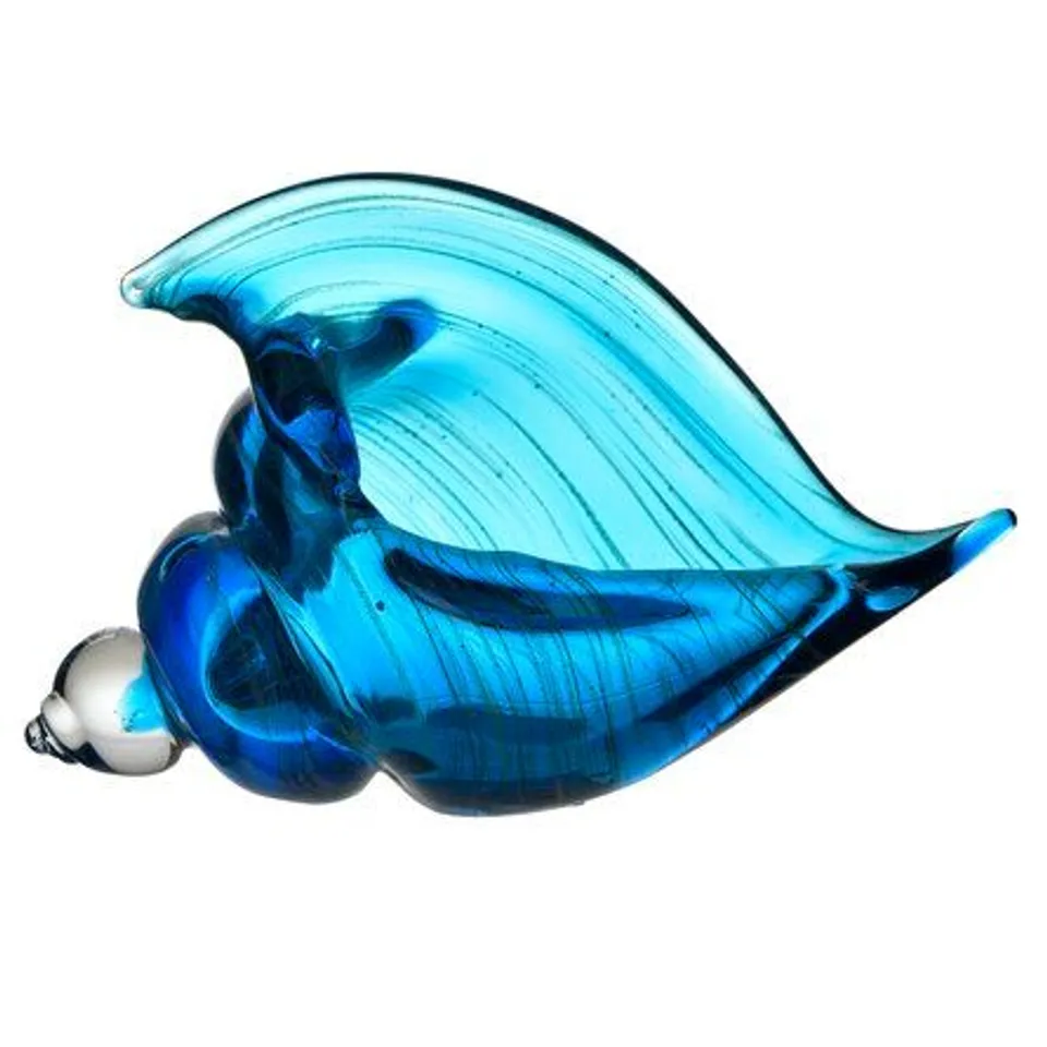 GLASS DECO SEASHELL BLUE