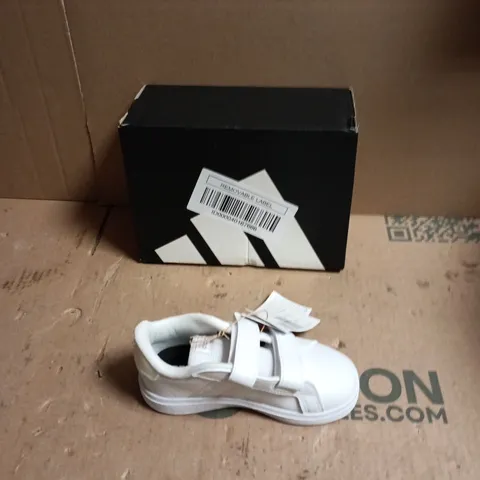 ADIDAS WHITE VELCRO KIDS' TRAINERS - SIZE UK 8.5 CHILDS 