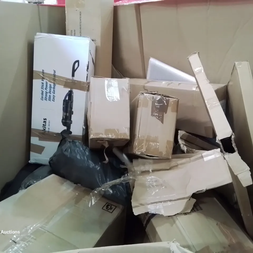 PALLET OF ASSORTED ITEMS INCLUDING BLADELESS PURIFIER, HOMIDEC CLOTHES DRYER, ADJUSTABLE HEIGHT SPEAKER STANDS, DISH RACK, POP UP TENT
