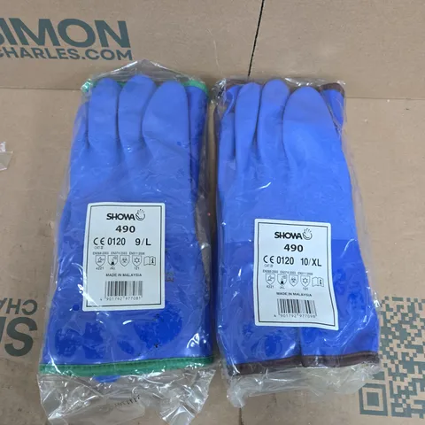 APPROXIMATELY 40 PAIRS OF SHOWA 490 GLOVES IN BLUE - 9/L & 10/XL