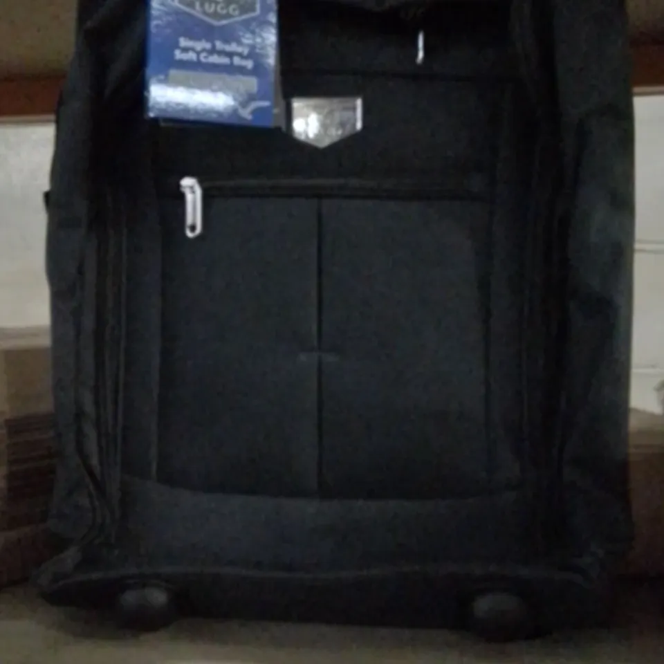 LUGG SINGLE TROLLEY SOFT CABIN BAG BLACK