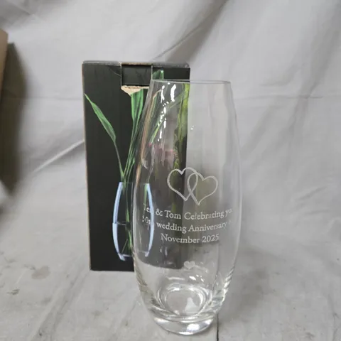 ENTWINED HEARTS VASE PERSONALISED