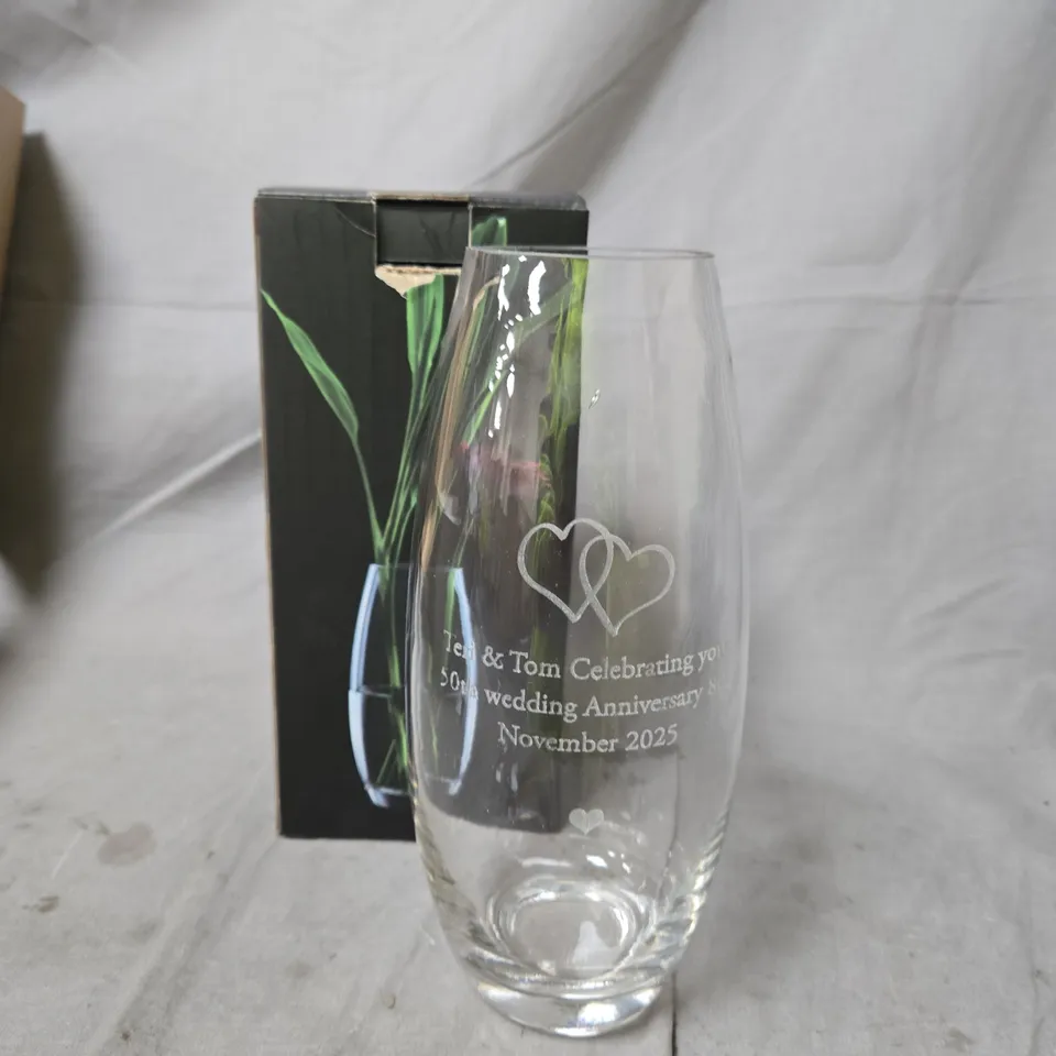 ENTWINED HEARTS VASE PERSONALISED  RRP £19.99