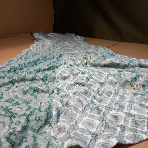 M&S GREEN V NECK MIDI DRESS - SIZE 8