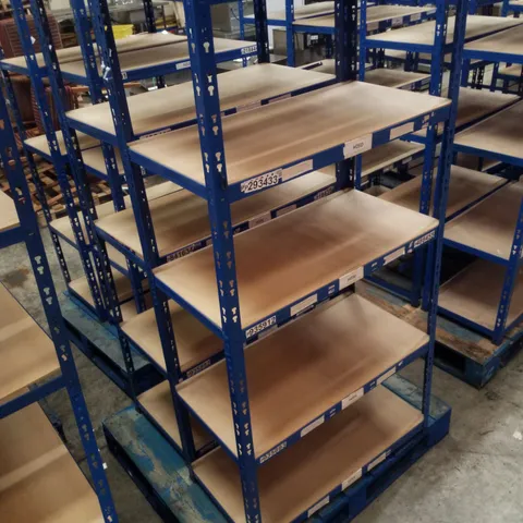 PALLET CONTAINING 2 5-TIER SHELVING UNITS 180×90×45CM - BLUE