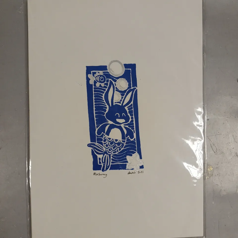 SIGNED AND DATED 'MERBUNNY' ART PRINT