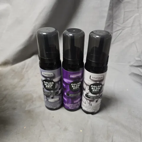 APPROXIMATELY 20 ASSORTED MATRIX BLOW DRY SPRAYS TO INCLUDE PLATINUM SILVER, BLOOMING ORCHID, ASH BLONDE, ETC - COLLECTION ONLY