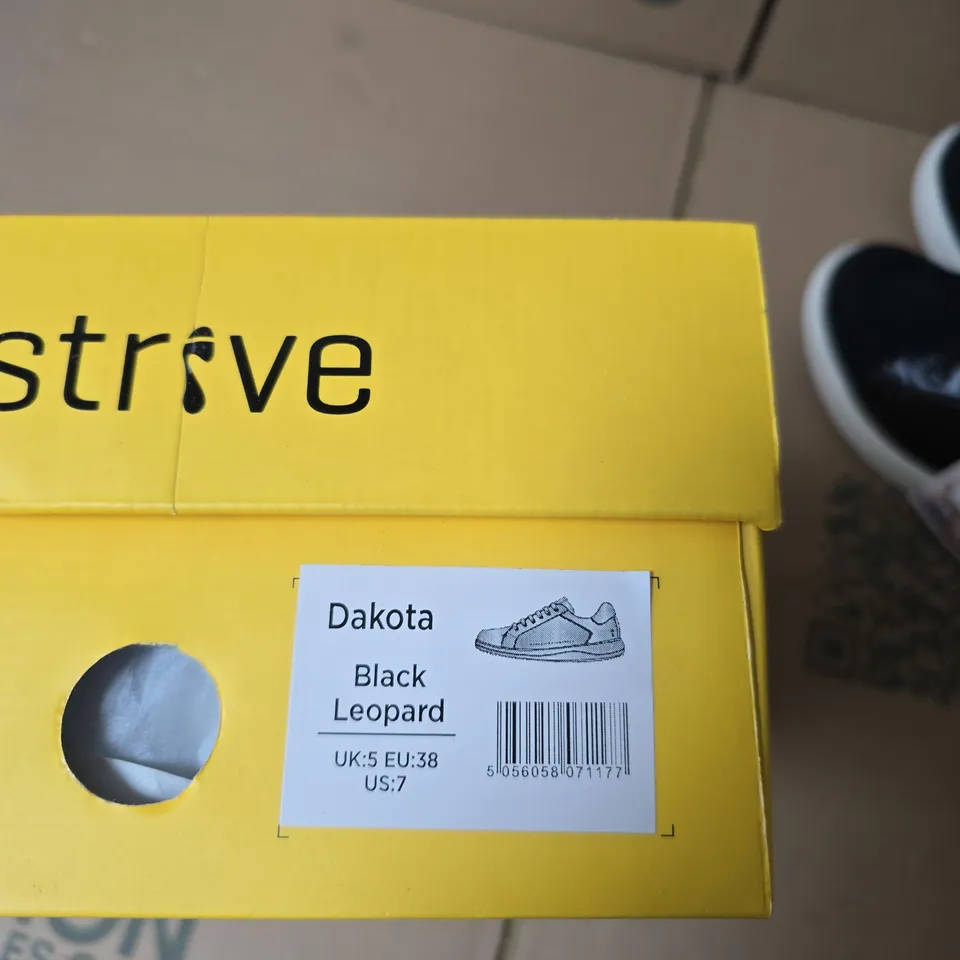 STRIVE DAKOTA BLACK LEOPARD WOMEN'S SNEAKERS, UK 5 (EU 38)