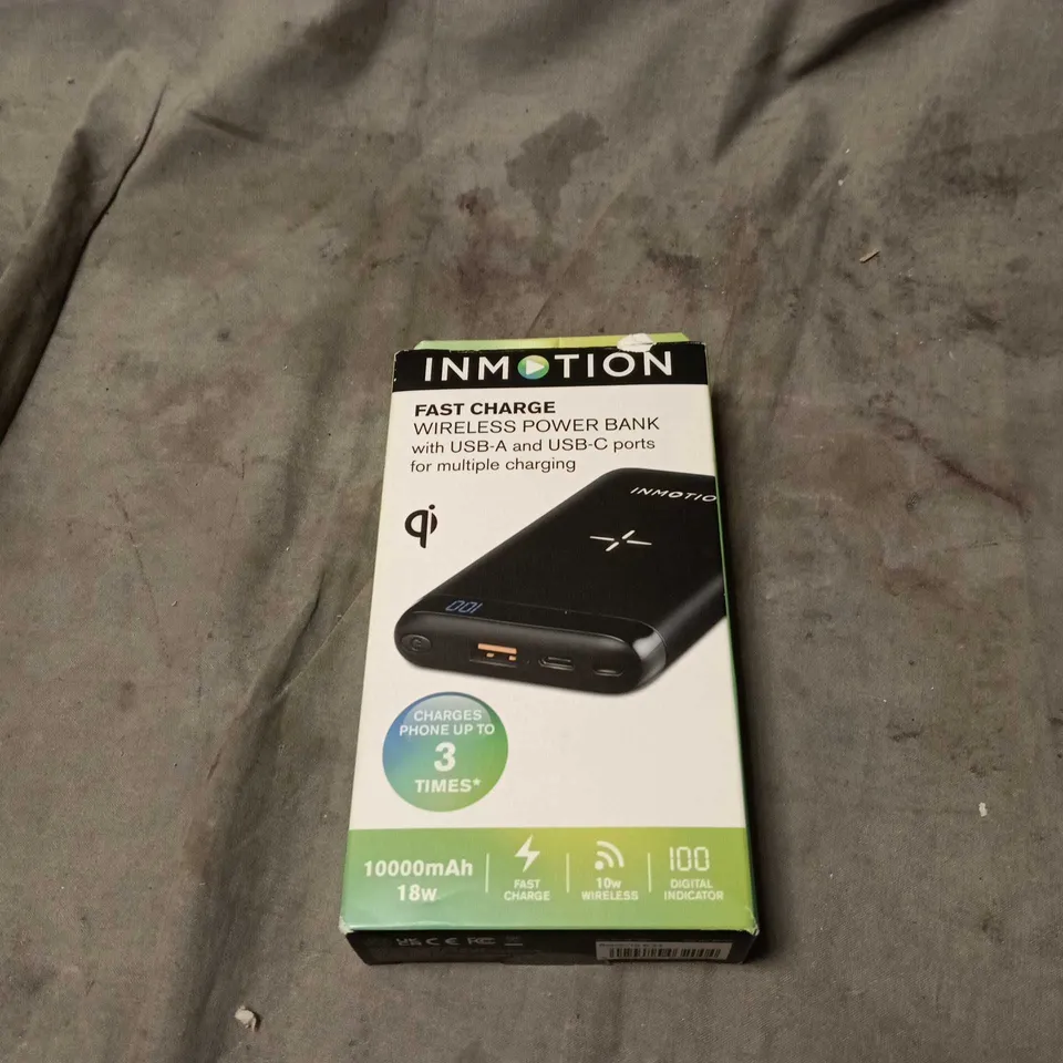 INMOTION WIRELESS POWER BANK 10000MAH 18W FAST CHARGE (QI) – BOXED