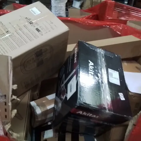 PALLET OF ASSORTED HOUSEHOLD GOODS AND PRODUCTS TO INCLUDE;STEAM CLEANER,AUTO FOOT SPA MASSAGER,TV MOUNT