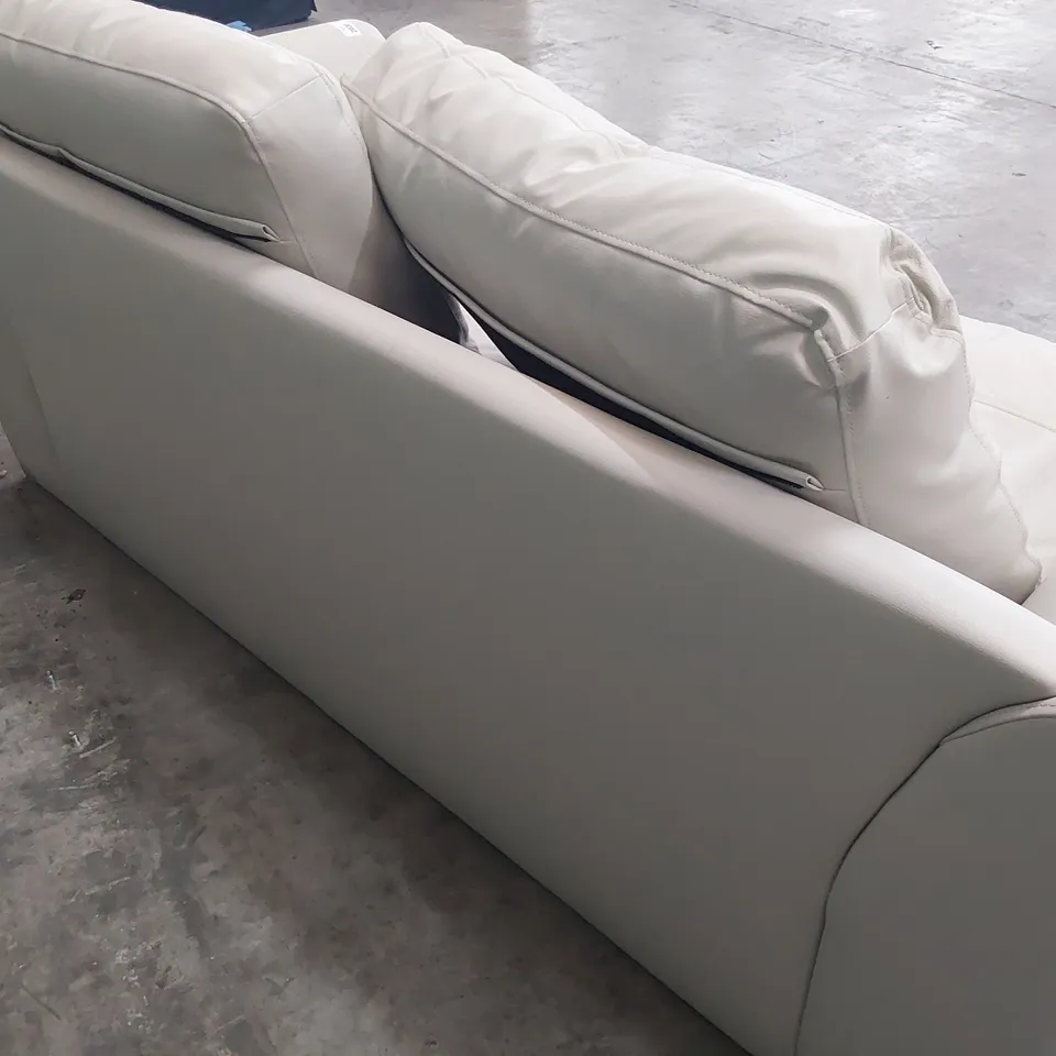 DESIGNER 2.5 SEATER SOFA BEIGE LEATHER 