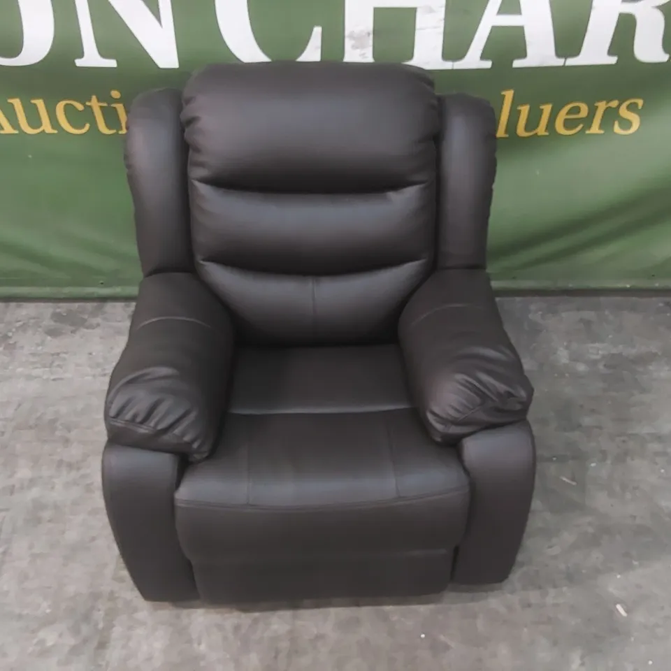 QUALITY DESIGNER ROTHBURY FAUX LEATHER MANUAL RECLINER ARMCHAIR