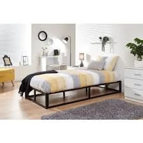 BOXED GFW SINGLE METAL PLATFORM BED FRAME - BLACK (1 BOX)