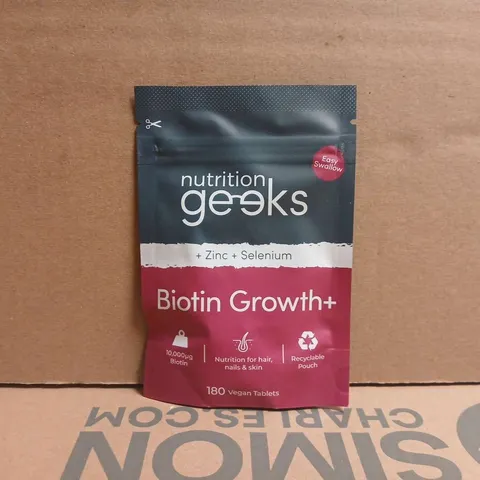 NUTRITION GEEKS BIOTIN GROWTH+ (180 VEGAN TABLETS)