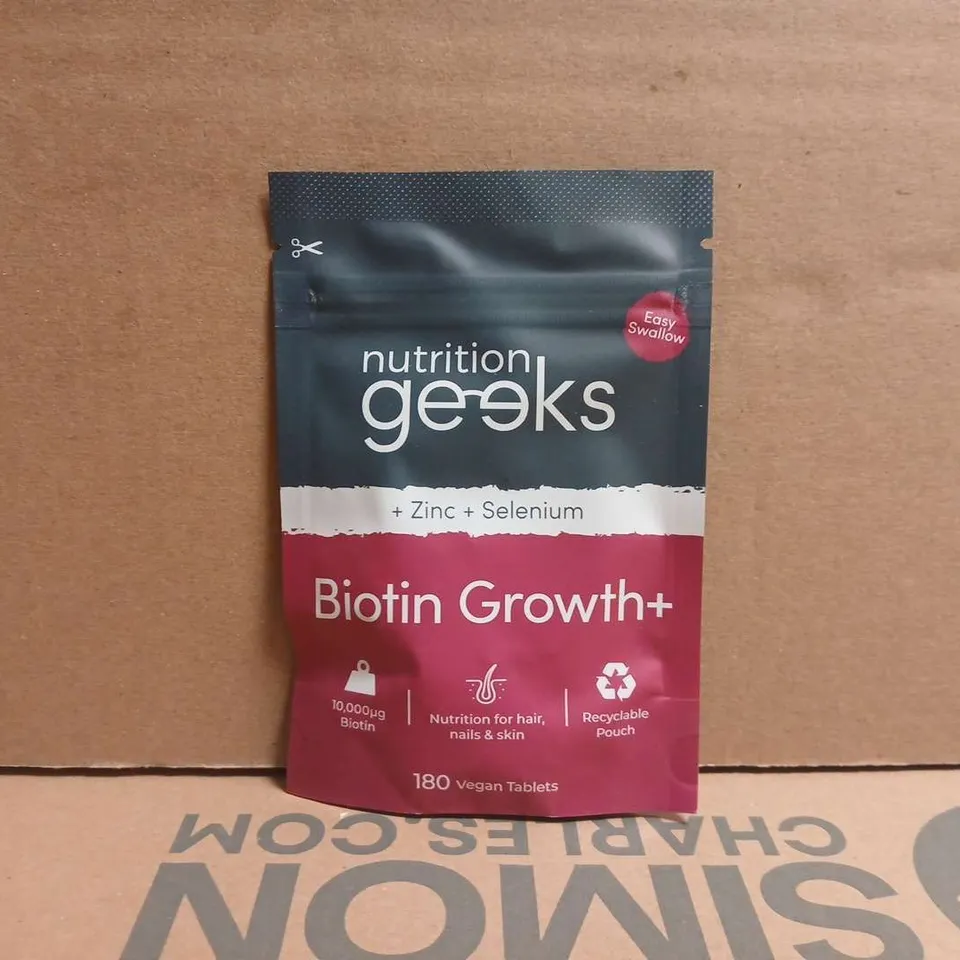 NUTRITION GEEKS BIOTIN GROWTH+ (180 VEGAN TABLETS)