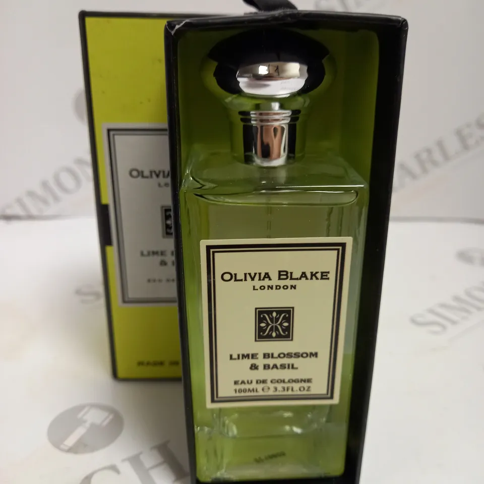 BOXED OLIVIA BLAKE LONDON LIME BLOSSOM AND BASIL EAU DE COLOGNE 100ML