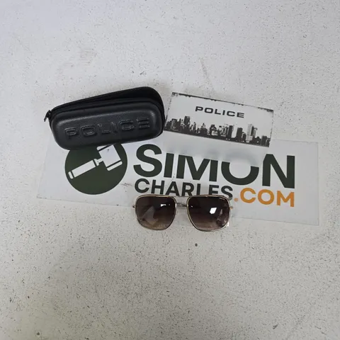 POLICE SUNGLASSES – GOLD-TONE AVIATOR FRAME WITH BROWN GRADIENT LENSES