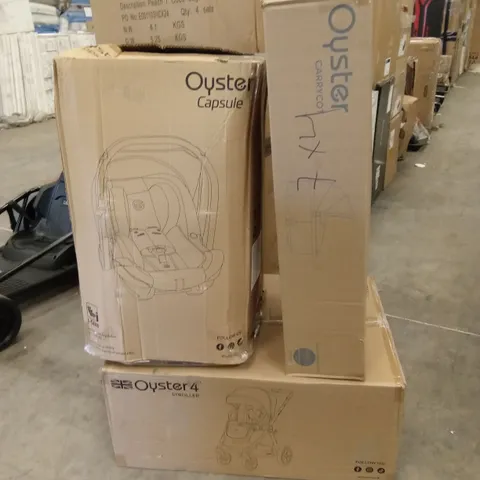 BOXED OYSTER STROLLER, CARRYCOT AND CAR SEAT (3 BOXES)