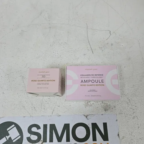 ELIZABETH GRANT COLLAGEN RE-INFORCE 3D ROSE QUARTZ EDITION AMPOULE (14 X 2 ML) & ROSE QUARTZ EDITION FACE CREAM 100 ML