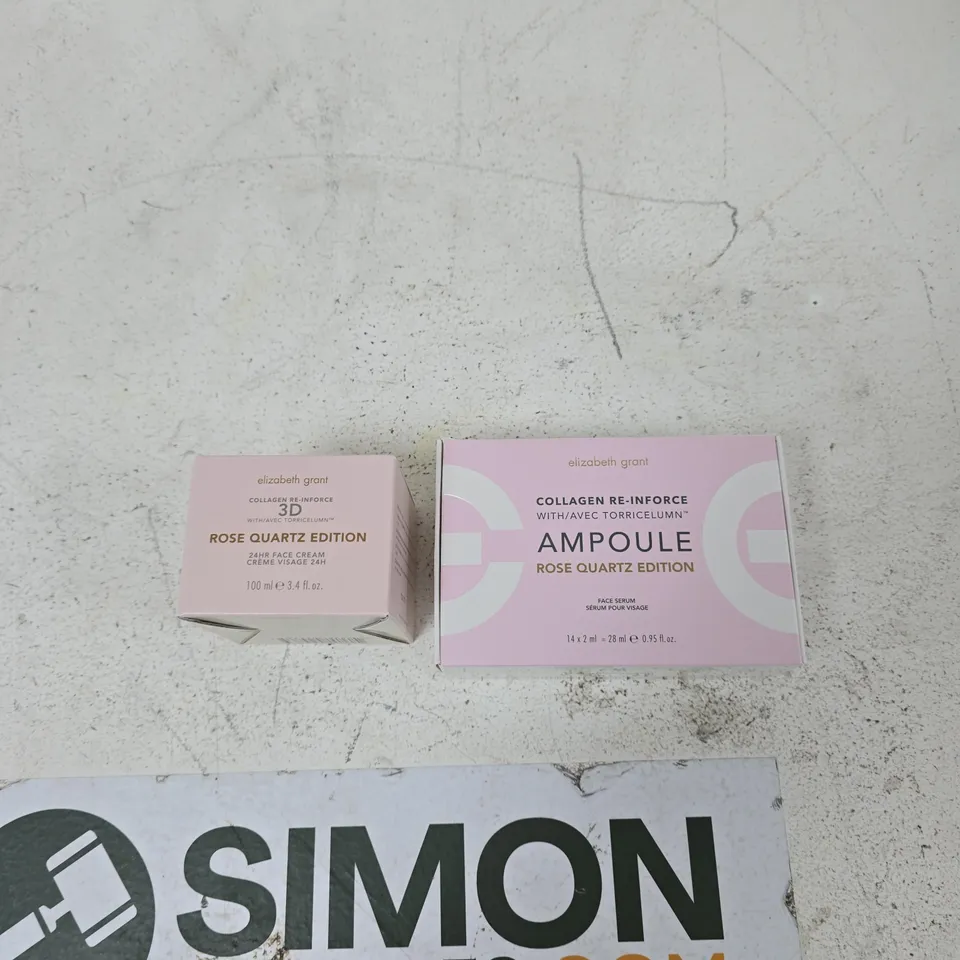 ELIZABETH GRANT COLLAGEN RE-INFORCE 3D ROSE QUARTZ EDITION AMPOULE (14 X 2 ML) & ROSE QUARTZ EDITION FACE CREAM 100 ML