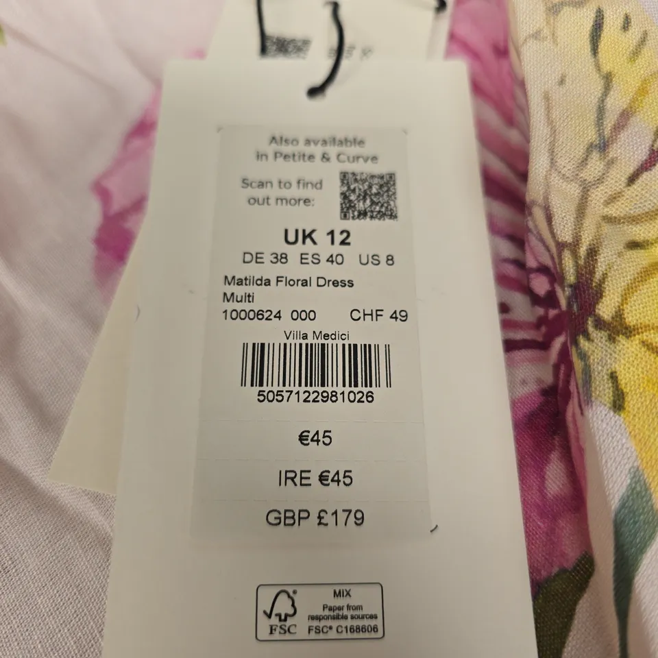 PHASE EIGHT MATILDA FLORAL DRESS - SIZE 12