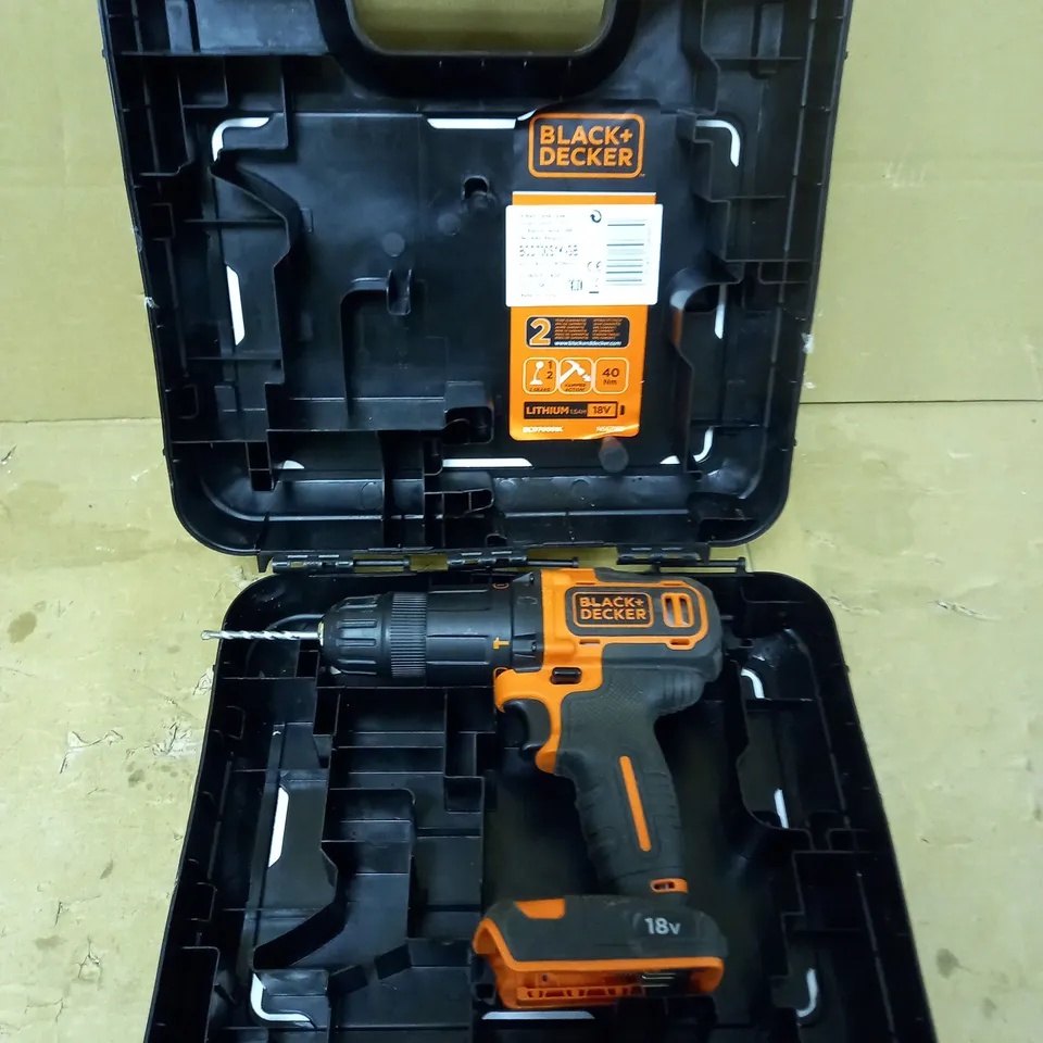 BLACK+DECKER 18 V CORDLESS 2-GEAR COMBI HAMMER DRILL POWER TOOL 