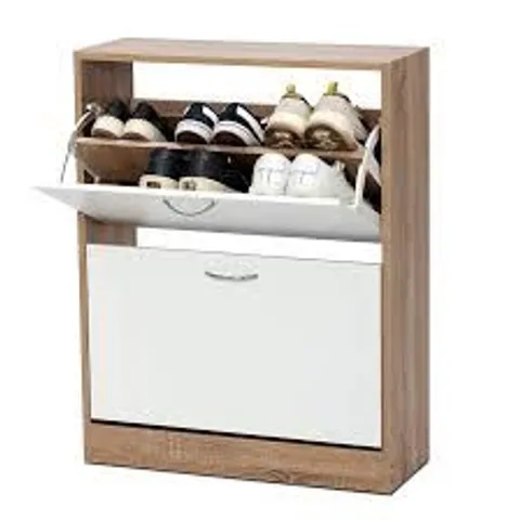 BOXED MEERVEIL 2 DRAWER SHOE CABINET,WOODEN SHOE CUPBOARD